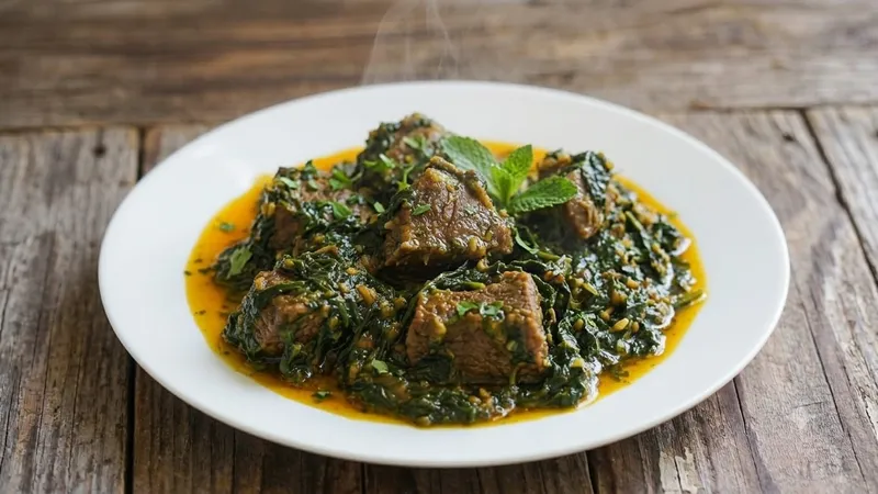 Beef Stew with Spinach